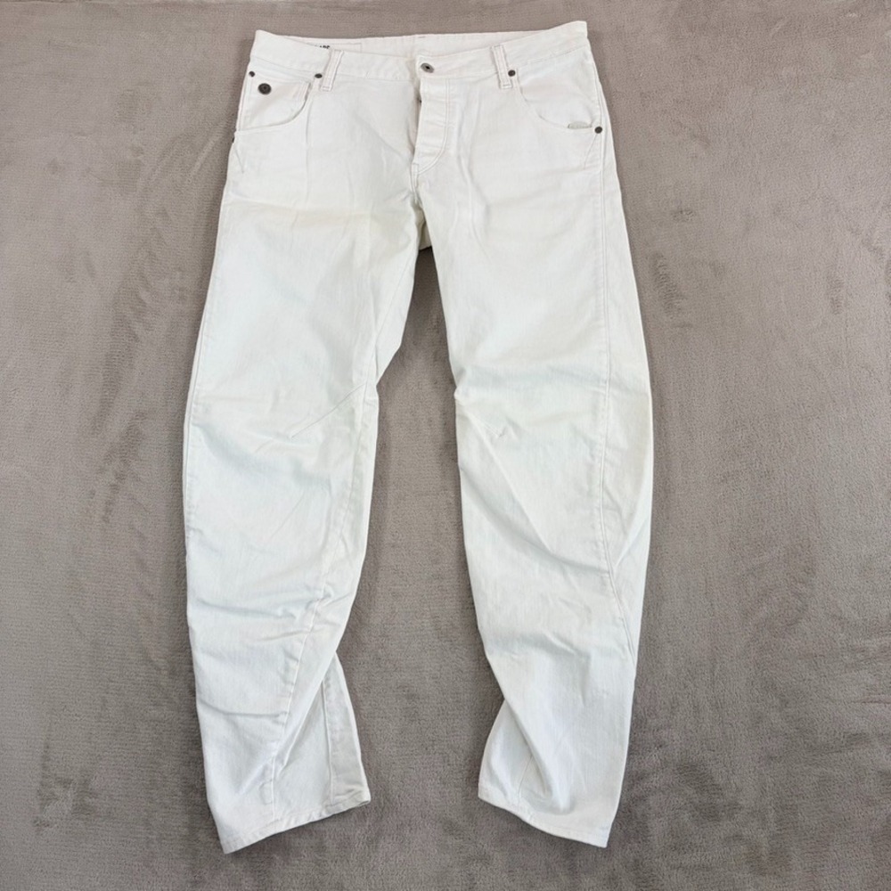 G-Star Raw Arc 3D Tapered Jeans in White Denim Men 35x32 (Tag 32x32) Button Fly
